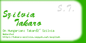 szilvia takaro business card